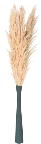 QUARKZMAN 10 stjälkar, pampasgräs, dekoration, stor 10 cm (46 tum) stor fluffig konstgjord pampasgräs, torkade blommor för hemmet, lantställe, bröllopsdekoration, beige
