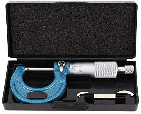 Micrómetro de precisión Escala láser de acero al carbono Herramienta de medición de diámetro exterior de 0 a 25 mm para ranuras pequeñas Brocas Fresas y engranajes de reloj