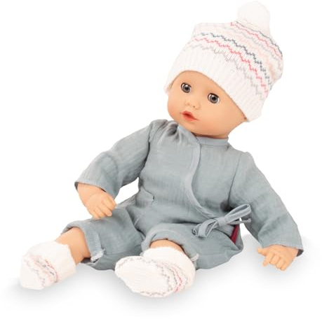 Gotz: Muffin Baby: Zig Zag - 13 Baby Doll, Blue Wrap Romper, Chevron Knit Pom Hat & Socks, Pacifier, Sleepy Eyes, Soft Body, Toy, Kids-Toddlers 18mo+