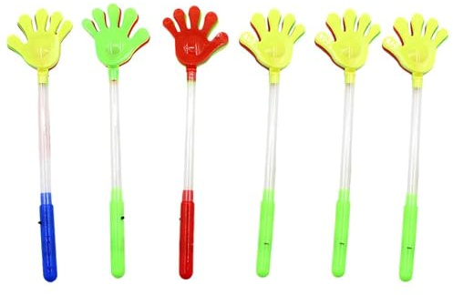 PRETYZOOM 6 Piezas Aplaudidores Luminosos de Plástico 3 Pilas Botón para Bodas y Acción de Gracias, Palos Fluorescentes que Añaden Diversión y Animan cualquier Fiesta Color Color Aleatorio