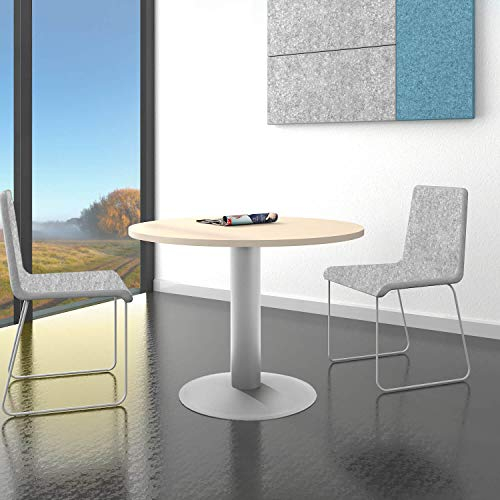 Weber Büro Optima runder Besprechungstisch Esstisch Küchentisch Tisch Ahorn Rund Ø 100 cm
