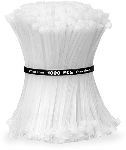 Kabelbinder Weiß Set 100mm UV Beständig 1000 Stück zur Bündelung von Draht und Netzwerkkabeln