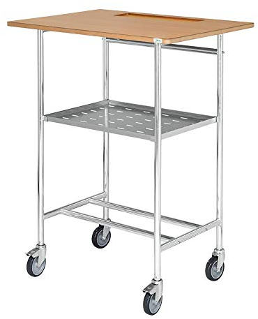 Oswald Transportgeräte Rollpult Tischwagen mit Zwischenboden 800 x 570 x 1.055 mm, Traglast: 150 kg