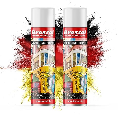 BRESTOL® Graffit Lot de 2 sprays de 400 ml de dégraissant – Décapant graffitile pour peinture dégraissant, dégraissant, décapant de peinture, décapant de vernis, décapant