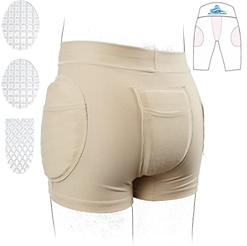 Skating Spirit Gepolsterte Eiskunstlauf-Shorts, Hüft-Steißbein-Gel-Pad, schützende Unterwäsche, Größe L