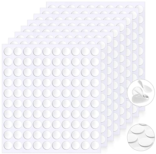 JUNEBRUSHS Doppelseitige Klebepads, 800 Stück Doppelseitige Klebepunkte 10mm Transparent Rund Klebende Aufkleber Wasserdichte Klebepunkte für Ballon DIY Basteln