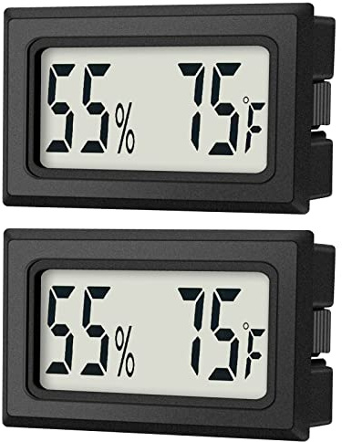 Mini Digital Thermometer 2-Pack Hygrometer Indoor Humidity Monitor Temperature Humidity Gauge Meter with Fahrenheit (℉) for Greenhouse, Garden, Cellar, Closet Etc by DWEPTU