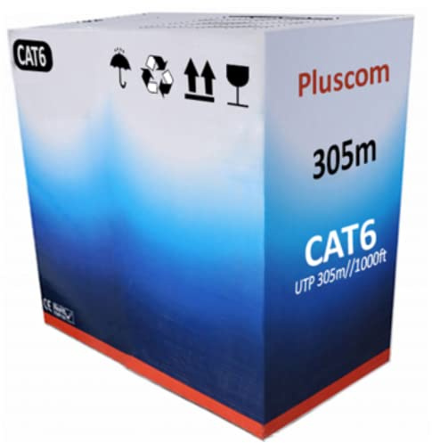 NTEK 305m Cat 6 Reel AWG24 Ethernet LAN FTP Roll Bulk CCA Cable / 1000ft Networking, Grey