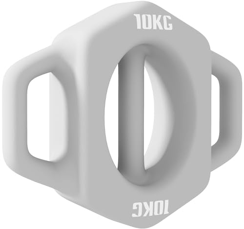 Haltère 3 en 1 SPORTNOW, haltère boule de 10 kg avec poignée, Dumbbell, haltère multifonctionnel ménageant le sol pour l'entraînement au poids, la musculation, métal, gris