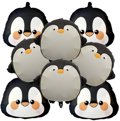SUNSK Pingvin ballonger födelsedagsballonger helium djur ballong pingvin folieballonger för barn jul födelsedag dekoration 8 stycken