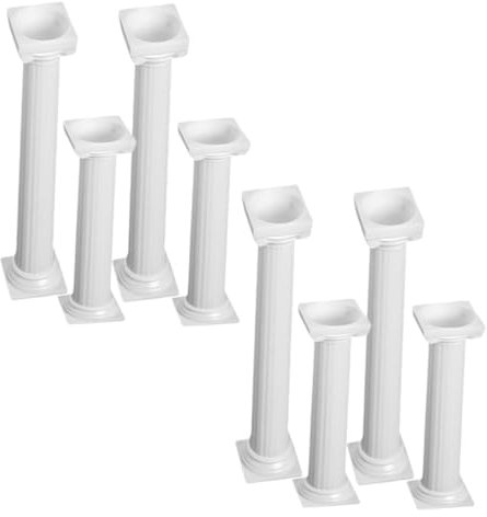 FELTECHELECTR 8pcs Roman Column Cake Pillars Wedding Column Supports White Tiered Cake Dowels Party Decoration Diy Stand Set