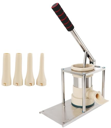 Insaccatrice per Salsicce, Macchina per Salsicce Manuale Fatta in Casa in Acciaio Inossidabile con 4 Tubi di Ripieno per Domestica, Progettata Produzione Rapida