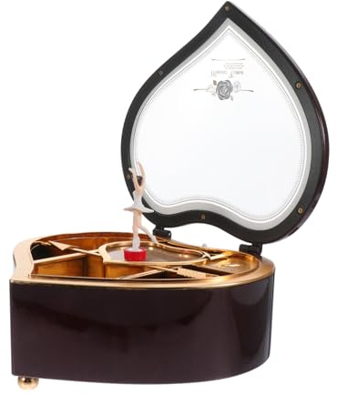 Holibanna Boîte à Musique Forme De Cœur Rotative Avec Danseuse Boîte à Bijoux Décorative Pour Petits Objets Et Bijoux