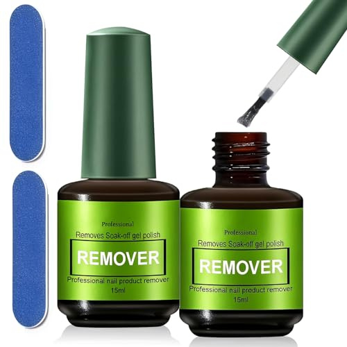 Solvente Unghie Gel 2 Pezzi, Rimuovi Smalto Semipermanente Rapido e Facile, Adatto per Unghie Acriliche e Naturali