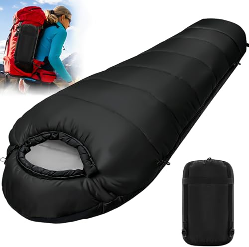 XUNIVERS Saco de Dormir Adulto Niños Ultraligero y Compacto,Saco de Dormir Momia,Saco Cama Impermeable para Viajes,Camping,Senderismo y montañismo,Camping al Aire Libre o Interior