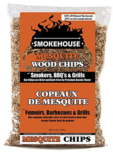 SmokeHouse Products All Natural Flavored Wood Smoking Chips-Mesquite Räucherchips aus Holz mit natürlichem Geschmack, braun, M
