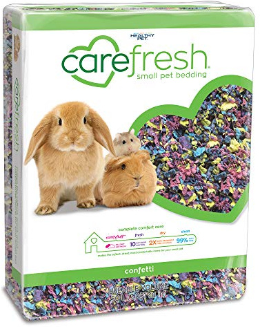 Carefresh 99% dammfri konfetti naturligt papper sängkläder för små husdjur med luktkontroll, 50 L