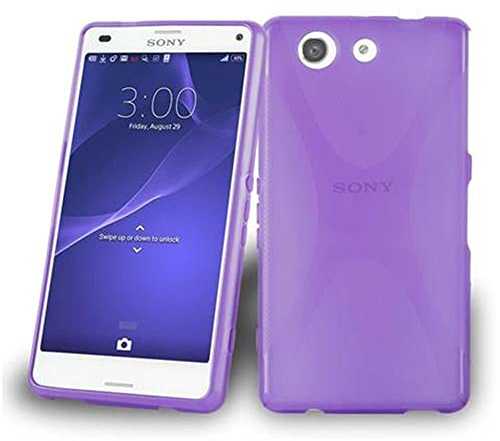 Cadorabo Hülle für Sony Xperia Z3 Plus Mini Hülle in Handyhülle aus flexiblem TPU Silikon im X-Line Design Silikonhülle Schutzhülle Soft Back Cover Case Bumper Flieder Violett