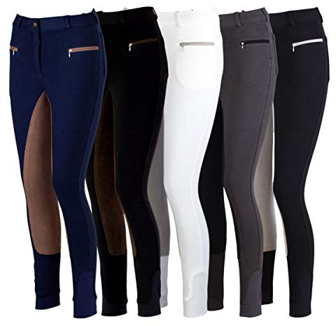 RL24 Damen Reithose Vollbesatz Flex BASICLINE HKM by Reiterladen24 dunkelgrau/schwarz 34