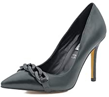 QUEEN HELENA Zapatos de Tacón stilettos Elegantes Sandalias de Punta Cerrada Decolte Casual Mujer K2078, Petrolio., 35 EU