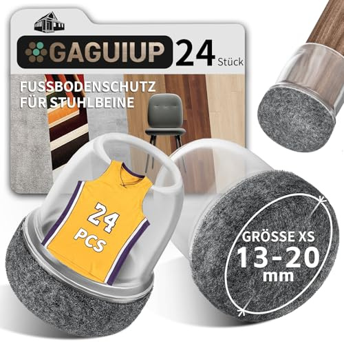 Protège-pieds de chaise, lot de 24 capuchons de pieds de chaise ronds en silicone de 1,9 cm, protège-pieds de meuble, housses de pieds de table à mouvement libre, capuchons de pieds de tabouret pour