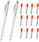Gudalea 2 pieces Tungsten Carbide Pin, Scriber Diamond, Marking Tool for Metal With 12 Spare Marking Tips for Glass, Ceramics and Hardened Steel (Silver)