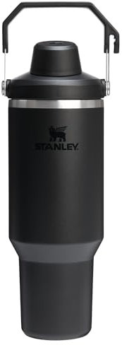 Stanley IceFlow 2.0 Fast Flow Tumbler with Handle 40 oz | Twist On Angled Spout Lid | Leakproof Water Bottle | Insulated Stainless Steel | BPA-Free | Black 2.0