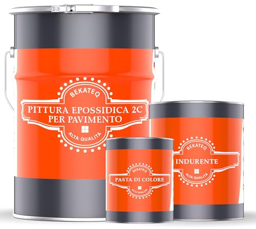 BEKATEQ 2C Resina epossidica 5kg Beige I Pittura per pavimenti industriali, garage, officine I Vernice per calcestruzzo a basso odore, rivestimento per pavimenti interni e esterni BE-702