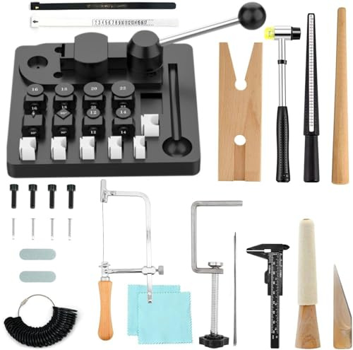 JAZORR Ringbockningsverktyg, skedringstillverkare maskin smyckestillverkning kit med nylonformar örhänge ring böjningsmaskin mått multifunktionella verktyg för smyckestillverkning