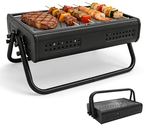 kisidus Holzkohlegrill Tragbarer BBQ Campinggrill Picknickgrill Kleiner Grill für Camping Outdoor Grillparty Reisen