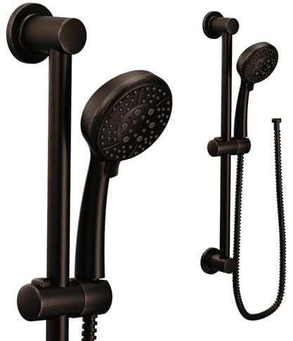 Moen Eco-Performance Oil-Rubbed Bronze 4-Spray Pattern Detachable Handheld Showerhead with 69-Inch-Long Hose with 30-Inch Slide Bar, 3669EPORB