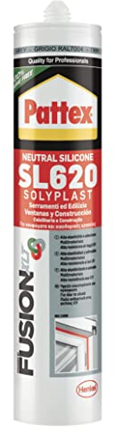 Pattex Sigillante Silicone SL 620 Serramenti ed Edilizia, Resiste alle Muffe, agli Agenti Atmosferici, ad Acidi e Basi Diluiti, ai Raggi UV, Certificato ISO 11600, Grigio RAL 7004, Cartuccia da 300ml