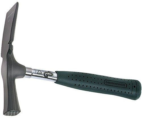 Peddinghaus 5240050000 Marteau de maçon face plate modèle Berlin avec manche en tube d'acier, Noir/Argent, 690 g