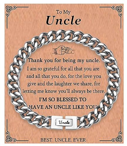 KORAS Uncle Gifts, Cuban Chain Bracelet for Uncle from Niece Nephew, Presents for Men on Fathers Day Birthday Christmas