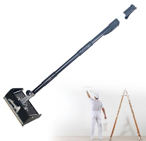 Hydravex Trockenbau-Werkzeug, Flacher Trockenbau-Finishing-Kasten Mit 41,7-64,9-Zoll-Kastengriff, Um 120 Grad Verstellbares Aluminiumlegierungsblech, Ideal FüR Trockenbau-Finishing,12inch