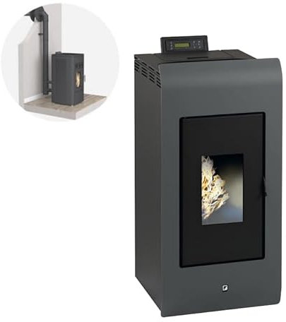 INTERSTOVES - Pack INTERSTOVES Poêle à granulés ZARA 9 Etanche + Kit Conduit Ventouse (sortie façade) - Noir