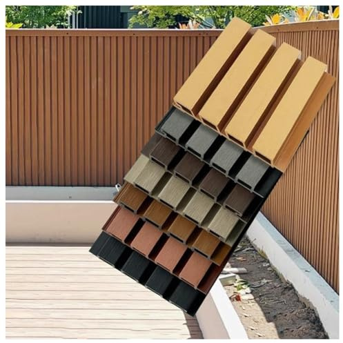 Clôture d'extérieur composite durable à lattes décoratives pour patio, portails, portes et balcons (noir, 22 x 120 cm)