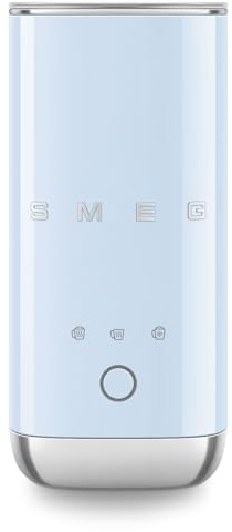 Smeg MFF02PBUK Retro 50s Style Mini Milk Frother, Pre Set Functions, Manual Function, 500W, Pastel Blue