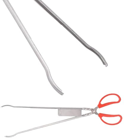 NUOBESTY Pinza per Granchi Antiscivolo in Acciaio Inox 304 Punta Scanalata, Morsetto Portatile per Pesca All’aperto e Cattura di Anguille, Crostacei e Aragoste, Utensile Professionale