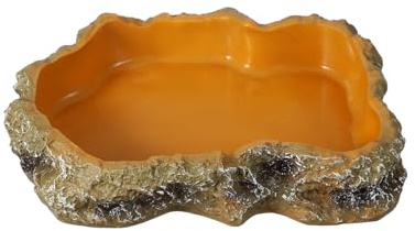 QUARKZMAN Cuenco De Comida para Reptiles 8.7 Pulgadas Naranja Diseñado