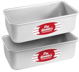 Fat Daddio's Anodized Aluminum Bread Pan, 7.75 x 3.75 x 2.5 Inch, Set of 2, Silver