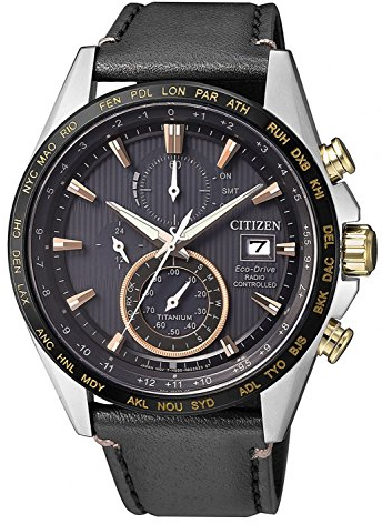 Citizen Herren Chronograph Solar Uhr mit Titan Armband AT8158-14H