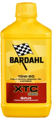 Bardahl - Olio Motore XTC C60 15W50 per Moto 4 Tempi, Lubrificante Speciale ad Elevate Prestazioni, Olio Motore per una Massima Efficienza della Lubrificazione nel Motor Sport, 2 Litri