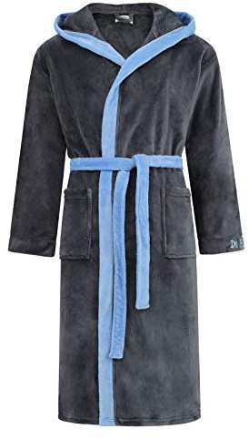 Di Ficchiano Herrbadrock Monza med huva I fluffig morgonrock I nattkläder av ädel mikrofiber I kimono med färg- och storleksurval S – 5XL I badrock Öko-Tex Standard 100