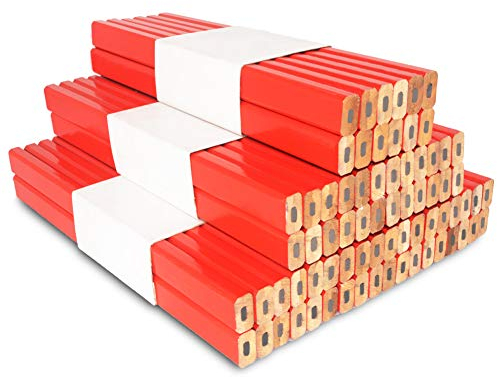 72 matite da carpentiere da 17,8 cm, ottagonali, colore rosso, mina nera rigida; strumento di marcatura per la lavorazione del legno