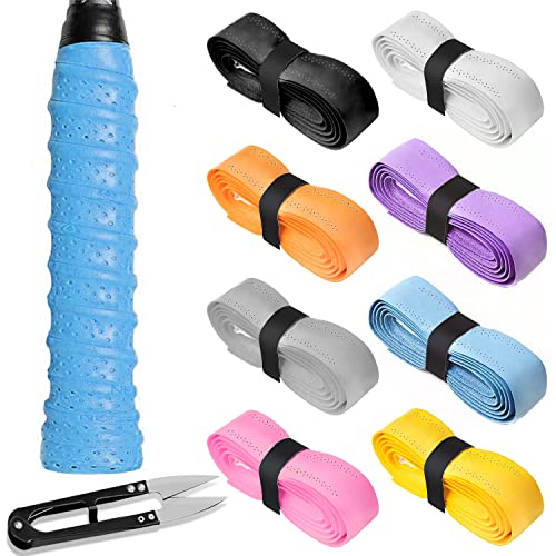 LBING Tennis Griffband 8STK Badminton Griffband Selbstklebendes Tennisband Overgrip für Tennisschläger, Badminton Schläger Schweißabsorbierend, rutschfest, Atmungsaktiv