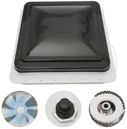 unkonwcy Lucerna per lucernario, per roulotte, tutte le funzioni, regolabile, camper, rooof Window, protezione dal calore, per caravan, con soffione, trasparente o con sigillante, 42 x 42 cm