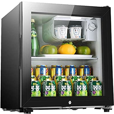 YIHANSS Cave à vin, réfrigérateur à Boissons indépendant, Petite Mini Cave à vin, Porte vitrée Avant Transparente, température silencieuse et réglable (Noir 51 * 40 * 44cm) (Noir 51 * 45 * 45cm)