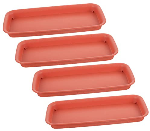 Gogogmee 4 Piezas Bandeja De Agua Prueba De Fugas para Macetas Bandeja Rectangular De Plástico para Plantas para Jardinera Interior