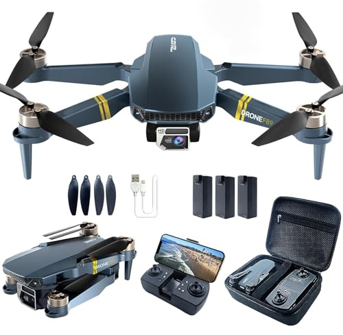 2650 ft Control Range Super Endurance Foldable Drone with Camera for Beginners–60+ min Flight Time, WiFi Quadcopter with 4K HD Camera, Brushless Motor, Auto Hover, Follow Me (3 Batteries)